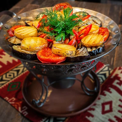 Садж из свинины с овощами